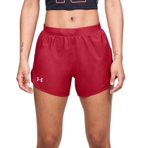 NEW Under Armour Women's Fly by 2.0 Running Shorts Medium M Red Built-In Brief